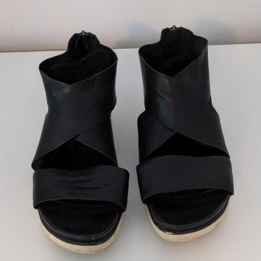 Eileen Fisher Ankle Zip Up Sandals